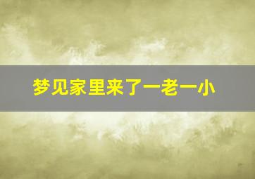 梦见家里来了一老一小