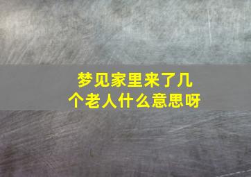 梦见家里来了几个老人什么意思呀