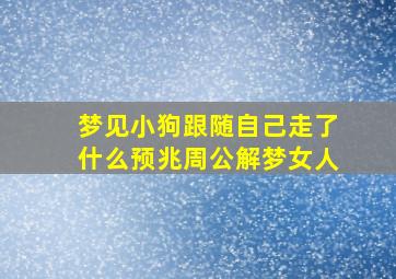 梦见小狗跟随自己走了什么预兆周公解梦女人