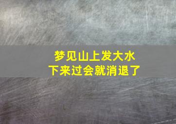 梦见山上发大水下来过会就消退了