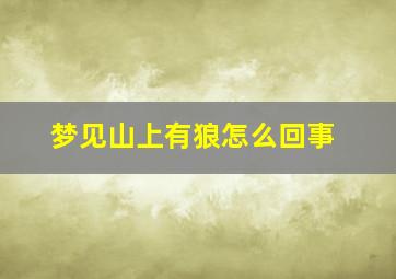 梦见山上有狼怎么回事