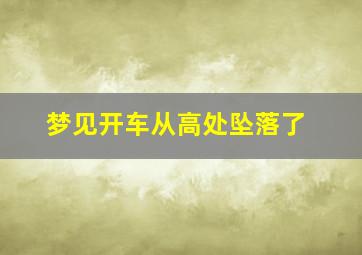 梦见开车从高处坠落了