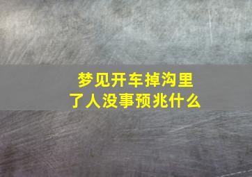 梦见开车掉沟里了人没事预兆什么