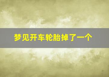 梦见开车轮胎掉了一个