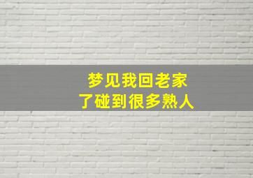 梦见我回老家了碰到很多熟人