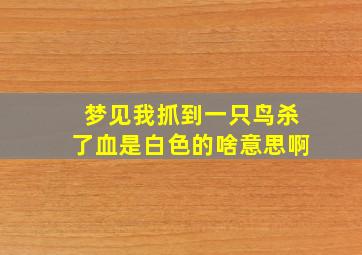 梦见我抓到一只鸟杀了血是白色的啥意思啊