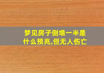 梦见房子倒塌一半是什么预兆,但无人伤亡