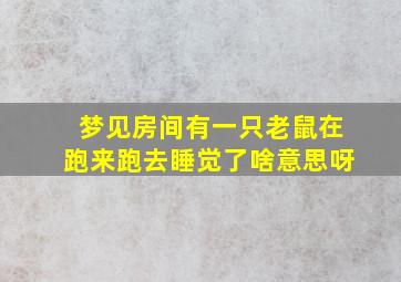 梦见房间有一只老鼠在跑来跑去睡觉了啥意思呀