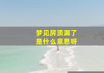 梦见房顶漏了是什么意思呀