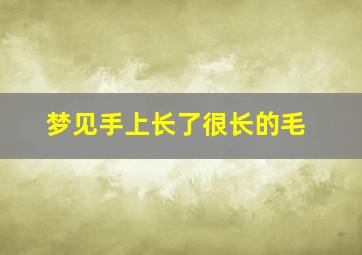 梦见手上长了很长的毛