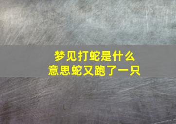 梦见打蛇是什么意思蛇又跑了一只