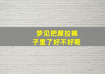 梦见把屎拉裤子里了好不好呢