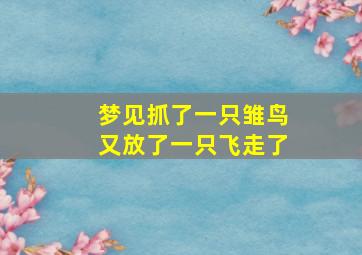 梦见抓了一只雏鸟又放了一只飞走了