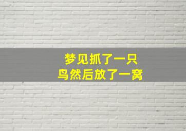 梦见抓了一只鸟然后放了一窝