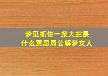 梦见抓住一条大蛇是什么意思周公解梦女人