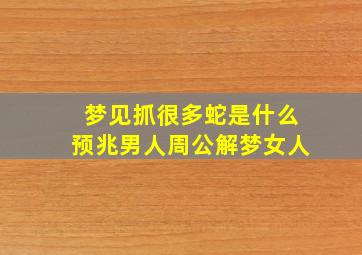 梦见抓很多蛇是什么预兆男人周公解梦女人