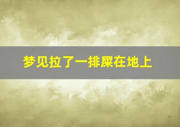 梦见拉了一排屎在地上