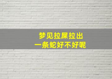 梦见拉屎拉出一条蛇好不好呢