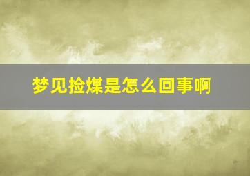 梦见捡煤是怎么回事啊