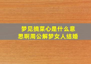 梦见摘菜心是什么意思啊周公解梦女人结婚