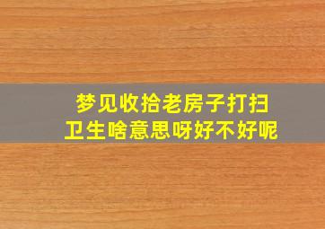 梦见收拾老房子打扫卫生啥意思呀好不好呢