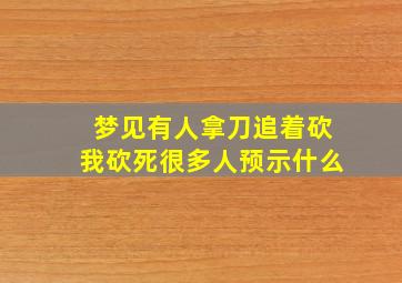 梦见有人拿刀追着砍我砍死很多人预示什么