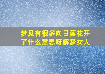 梦见有很多向日葵花开了什么意思呀解梦女人