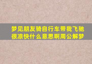 梦见朋友骑自行车带我飞驰很凉快什么意思啊周公解梦