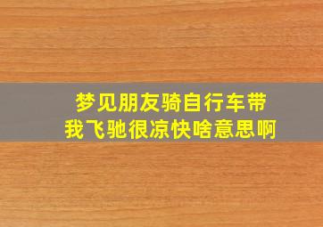 梦见朋友骑自行车带我飞驰很凉快啥意思啊