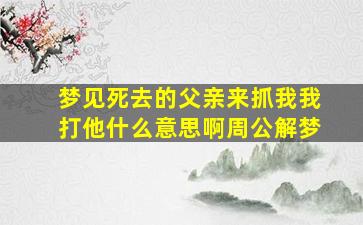 梦见死去的父亲来抓我我打他什么意思啊周公解梦