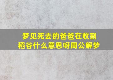 梦见死去的爸爸在收割稻谷什么意思呀周公解梦