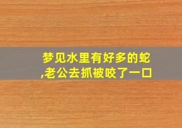 梦见水里有好多的蛇,老公去抓被咬了一口