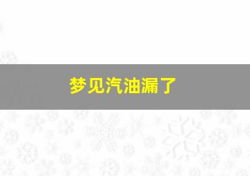 梦见汽油漏了