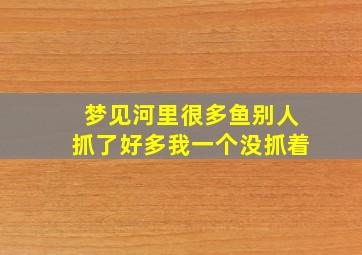 梦见河里很多鱼别人抓了好多我一个没抓着