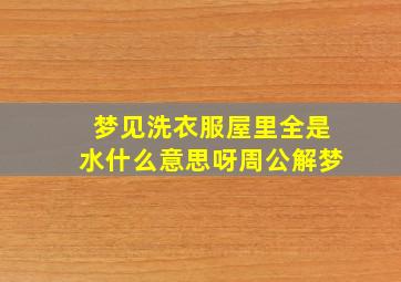 梦见洗衣服屋里全是水什么意思呀周公解梦