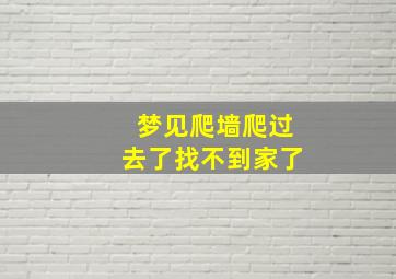 梦见爬墙爬过去了找不到家了