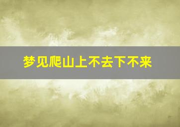 梦见爬山上不去下不来