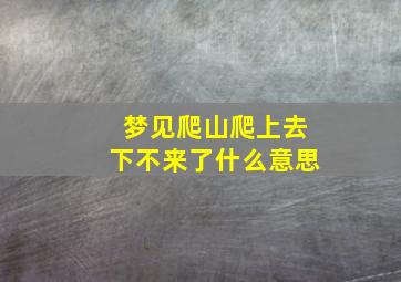 梦见爬山爬上去下不来了什么意思