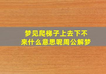 梦见爬梯子上去下不来什么意思呢周公解梦