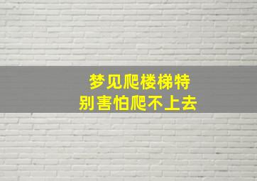 梦见爬楼梯特别害怕爬不上去