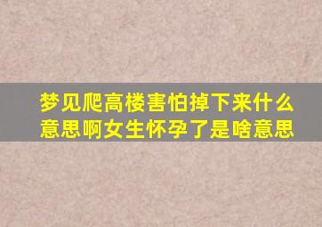 梦见爬高楼害怕掉下来什么意思啊女生怀孕了是啥意思