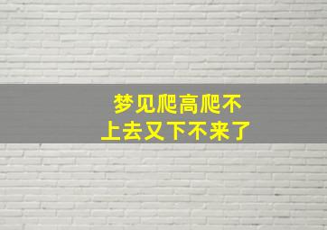 梦见爬高爬不上去又下不来了