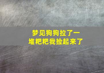 梦见狗狗拉了一堆粑粑我捡起来了