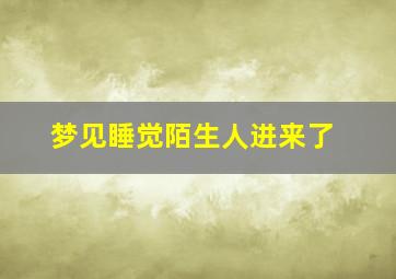 梦见睡觉陌生人进来了