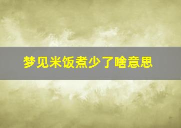 梦见米饭煮少了啥意思