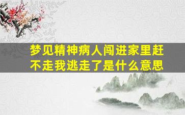 梦见精神病人闯进家里赶不走我逃走了是什么意思