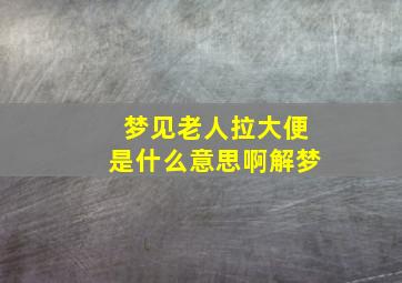 梦见老人拉大便是什么意思啊解梦