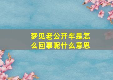 梦见老公开车是怎么回事呢什么意思