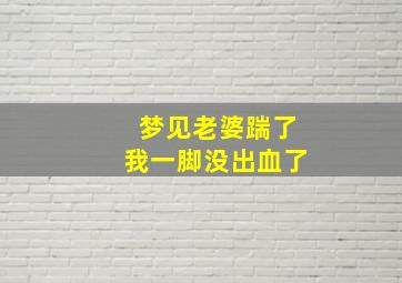 梦见老婆踹了我一脚没出血了