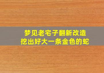 梦见老宅子翻新改造挖出好大一条金色的蛇